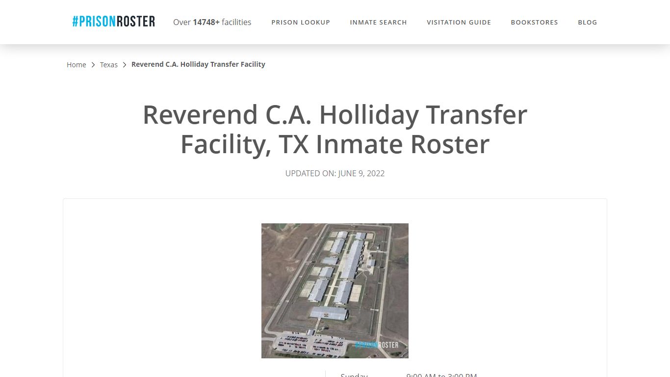 Reverend C.A. Holliday Transfer Facility, TX Inmate Roster